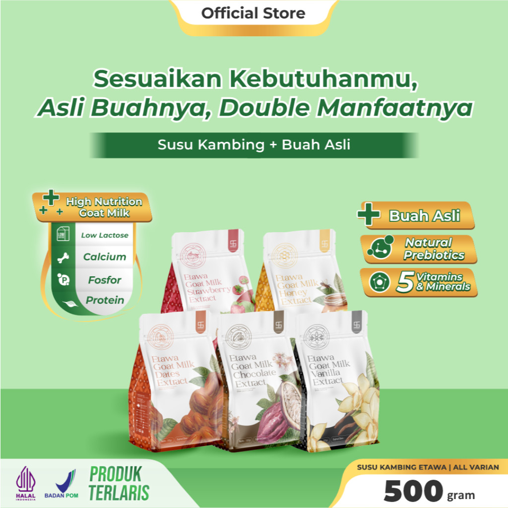 

Ternak Syams Susu Kambing Etawa Bubuk 500gr Rasa Cokelat Stoberi Vanila Madu Kurma asam urat nyeri sendi lutut osteoporosis kebas keram kesemutan pengeroposan tulang gigi lansia pegel linu syaraf kejepit diabetes hipertensi radang pernafasan paru paru TB