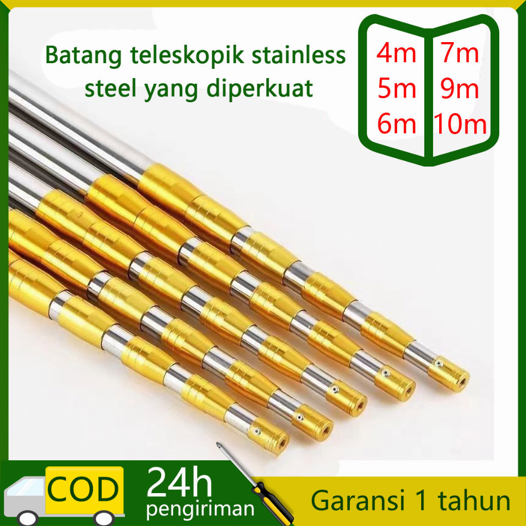 GERISAL 3m-10m Tiang Teleskopik  Pemetik Buah  Gergaji Jaring Celup