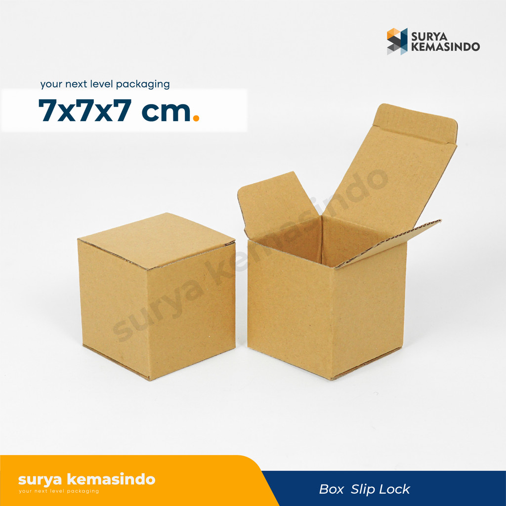 

Box 7x7x7 cm Kardus/Kemasan/Packaging/SlipLock/Boxes/Hampers/KartonKemasan/Kotak/Spepart/Tinggi7