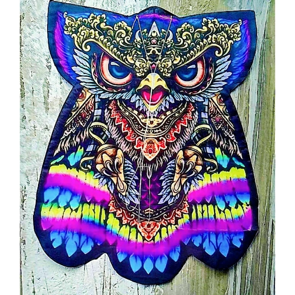 Original Layangan Celepuk Mini Kerangka Fiber Kain TC 60x70