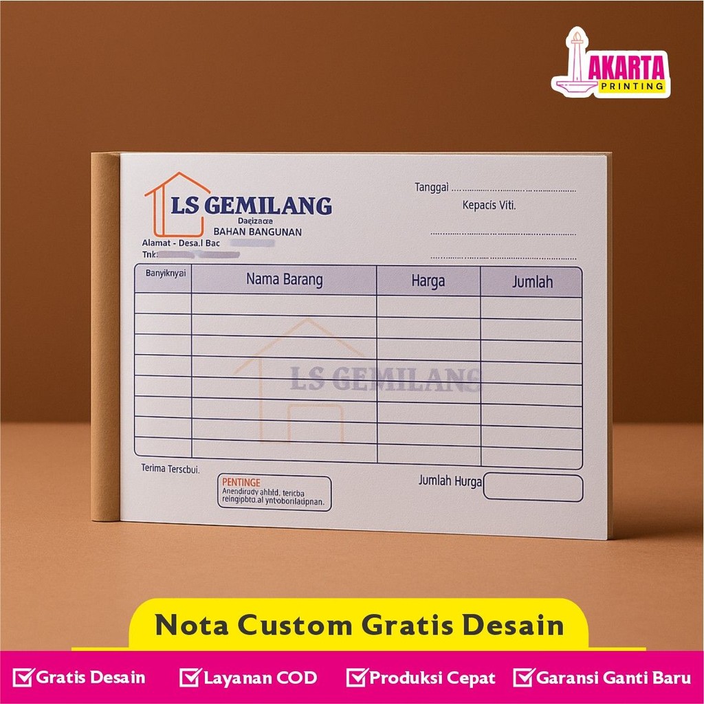 

Cetak Nota Custom 1/4 2 Ply Gratis Desain Murah Nota Bon Kwitansi Faktur Usaha Desain Keren Lucu