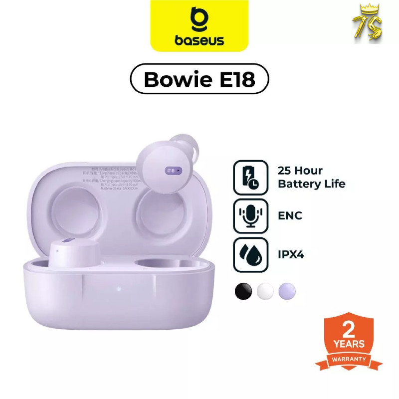 BASEUS TWS Bowie E18 True Wireless Earphone TWS 25H-Listening IPX4 ENC | Earbuds Headset Bluetooth I