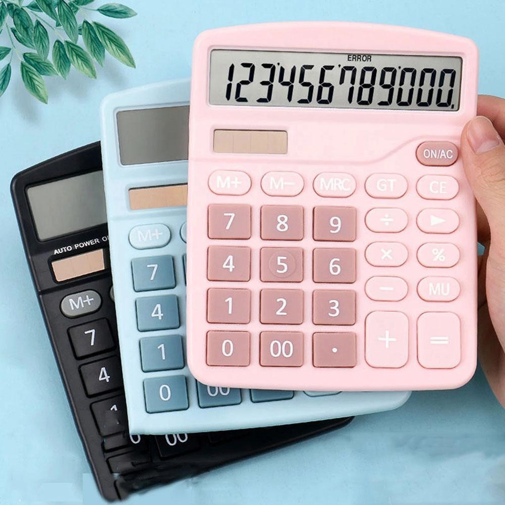 

12-Digit Large LCD Display Desktop Calculator Solar & Battery Dual Power For Home Office School Financial Accounting Tools