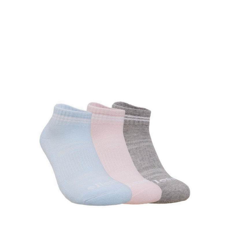 Ellesse Women 3P Ankle Socks - Barley Pink / Lgt Grey Heather / Cooling Spray