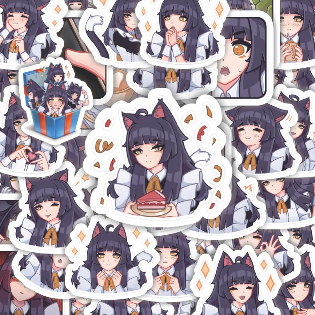 

100PCS Lucu Stiker Funny Character Acla The Cat Girl Maid Stiker Aesthetic Stiker Anti Air Stikers Berperekat Waterproof sticker decal buat Motor Helm Buku Journal Koper Casing HP Laptop Botol Minum Hadiah anak