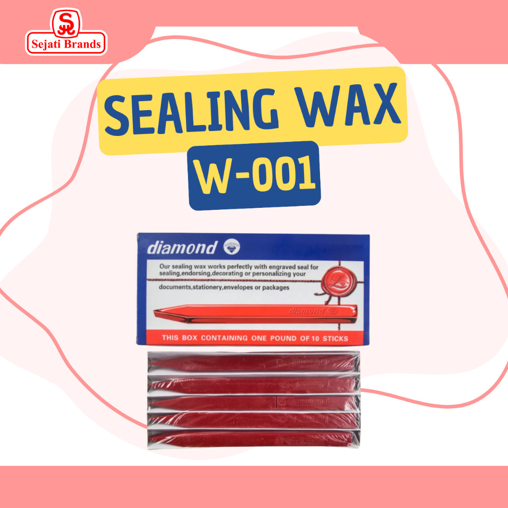 Lilin Sealing Wax / Segel Lak / Lilin Segel Merek Diamond /Lilin stampel wax isi 10 Warna Merah