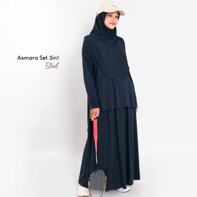 HAFERAMES  Mininos Asmara Set 3in1 | Setelan Atasan Daily Olahraga Remaja Muslim Baju Atasan Bawahan