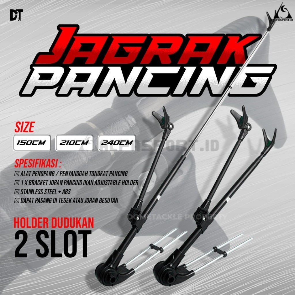 AlfaSport.Id Jagrak Pancing Joran Kolam Galatama Bendungan Multifungsi 150 170 210 240 cm, Rod Holde