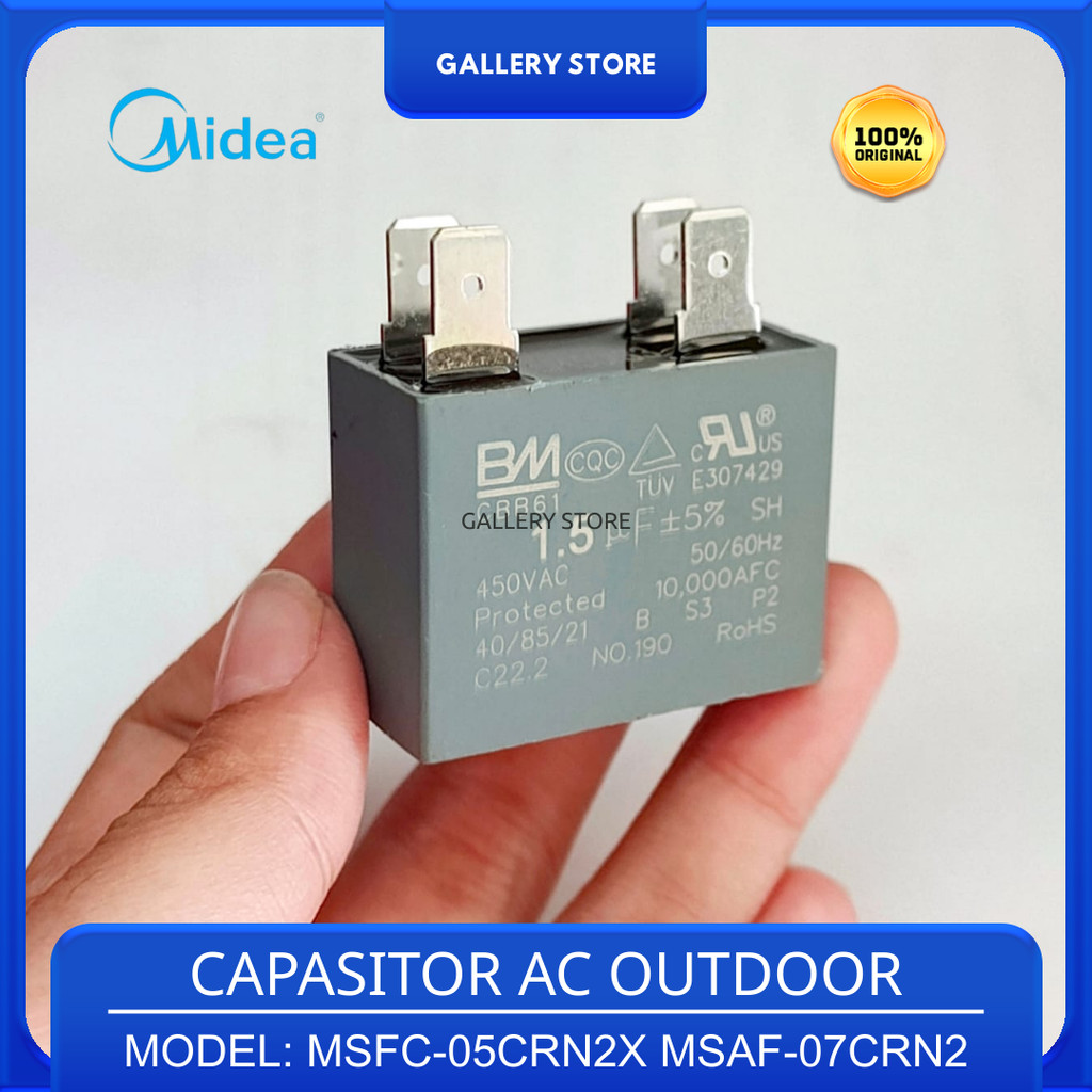 KAPASITOR CAPASITOR AC OUTDOOR MIDEA 1/2PK MSFC-05CRN2X MSAF-07CRN2