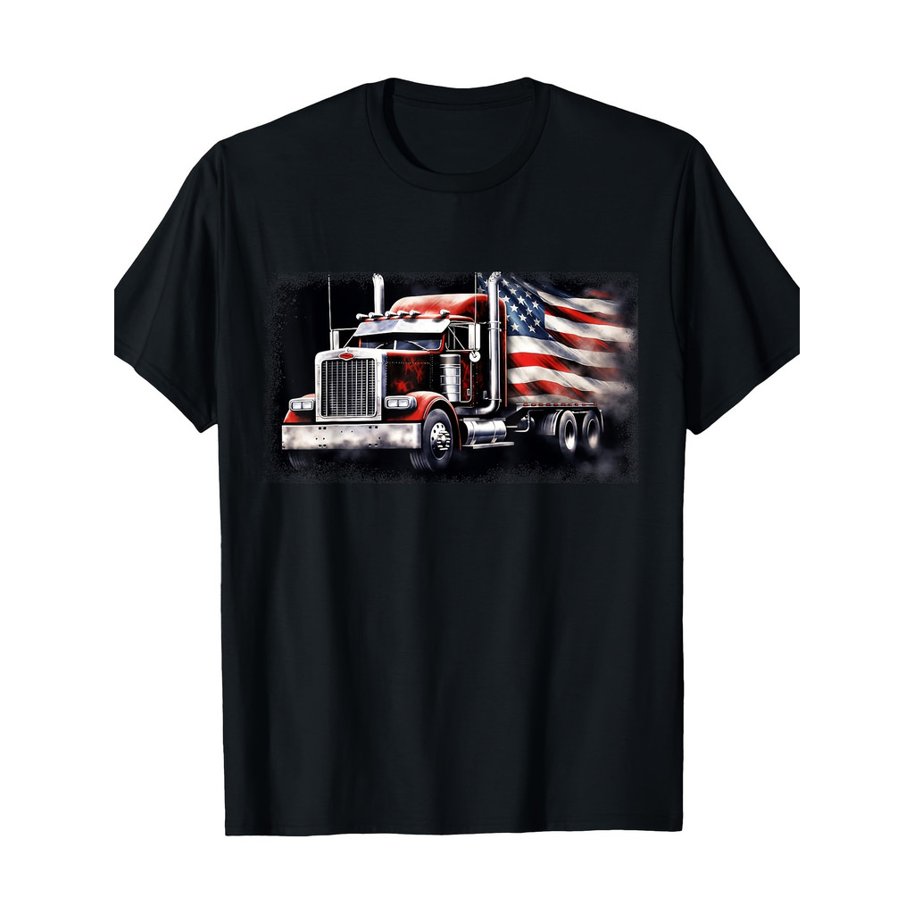 Kaos Pria: Baju Distro Bendera Amerika, Katun Lengan Pendek
