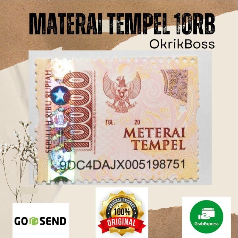 Meterai Asli 10000 / tempel Rp10000 Original