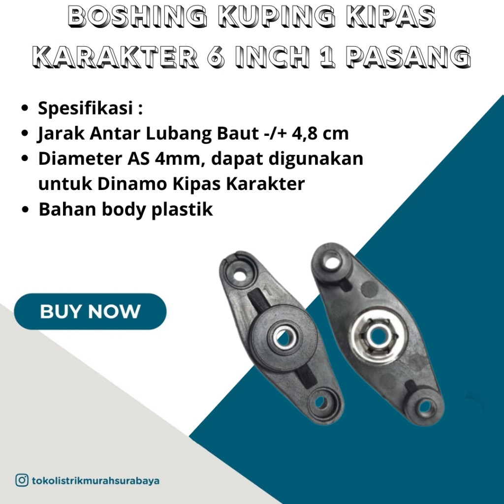 BOSHING KIPAS ANGIN KARAKTER 1 SET SEPASANG DEPAN DAN BELAKANG DIAMETER 48 MM AS 4,5 MM JARAK LUBANG