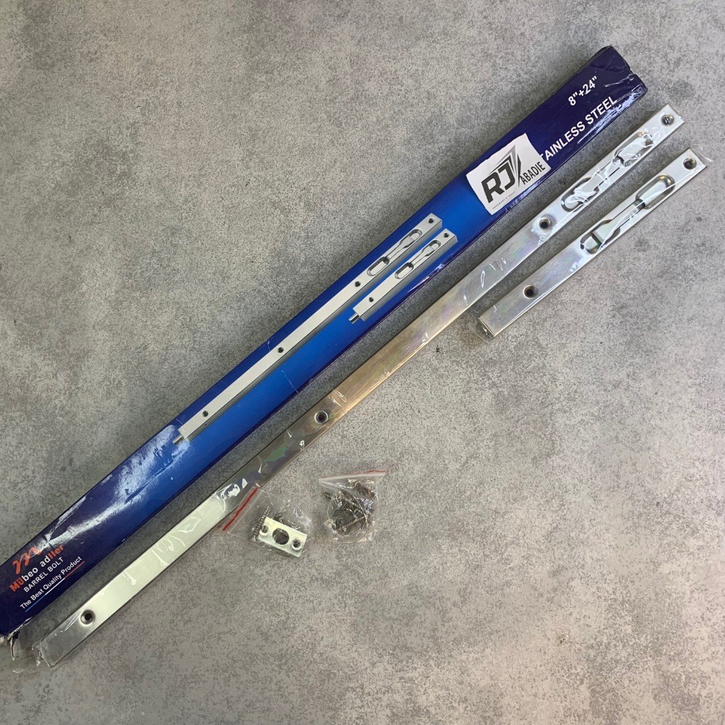 [1SET] Grendel Tanam Pintu Panjang Stainless Flush Bolt MULLER 8" + 24"