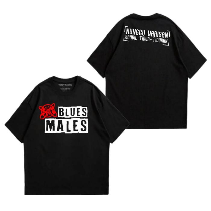 (COD) DISTRO IVANKA CLOTHING T-Shirt Slank Kopi Blues Males Black - Int:M, Hitam