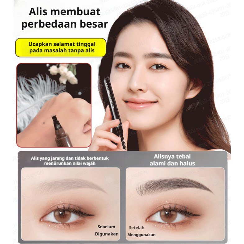 Pensil Alis Cair Bioinspired - Tahan Air & Keringat, Waktu Tahan Lama Hingga 24 Jam​/Eyebrow Pen 4D 