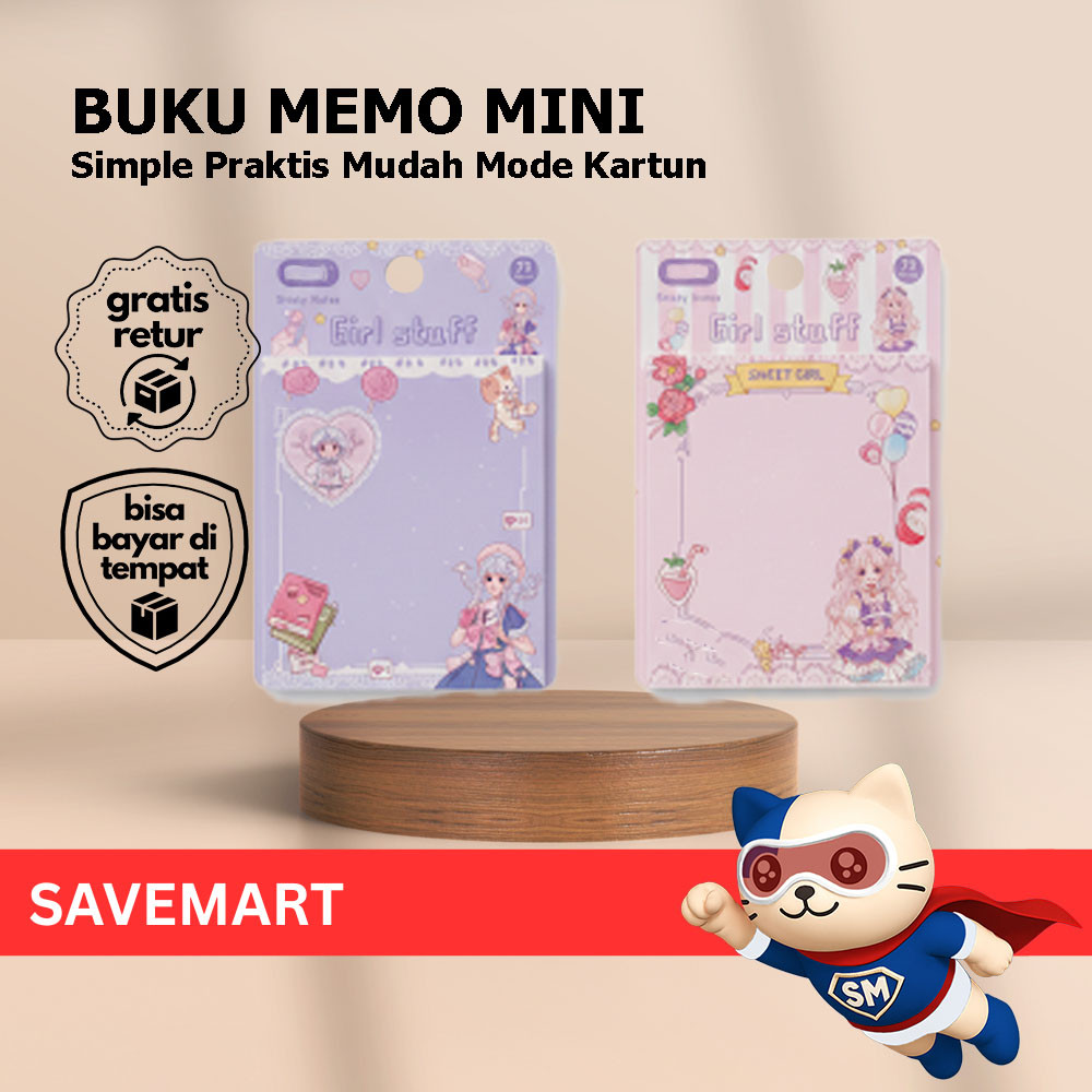 Memo Note Kawaii Karakter Menggemaskan Desain Warna Pastel Memo Note Karakter Memo Note Kawaii Desai