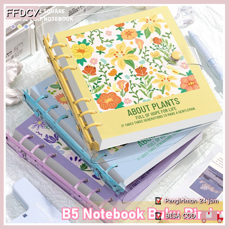 Notebook Buku Binder B5 /Tulis Sekolah Lucu Buku Catatan Aesthetic/ Binder Notebook 360° /Cover PVC 