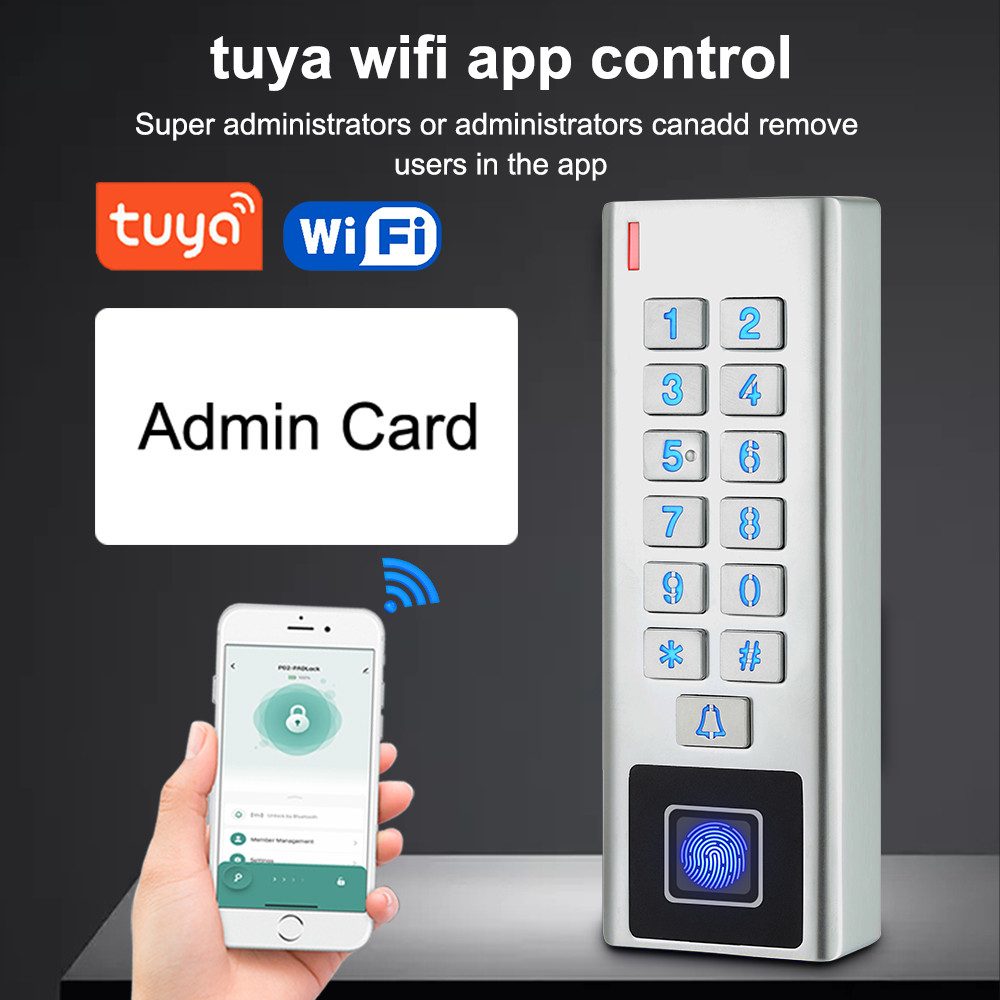 Tuya Smart Fingerprint Door Lock Keypad Wifi Waterproof IP66 Outdoor Gate Passcode RFID ID Card App 