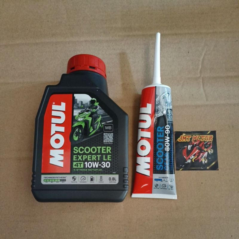 [REVERY] MOTUL PAKET OLI MATIC SCOOTER EXPERT LE 10W30 10W40 800ML + MOTUL SCOOTER GEAR