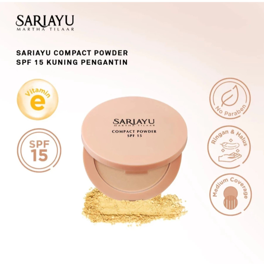 toko_bellasoflens | SARIAYU - Compact Powder SPF 15 FULL/REFILL Bedak Padat Natural Color