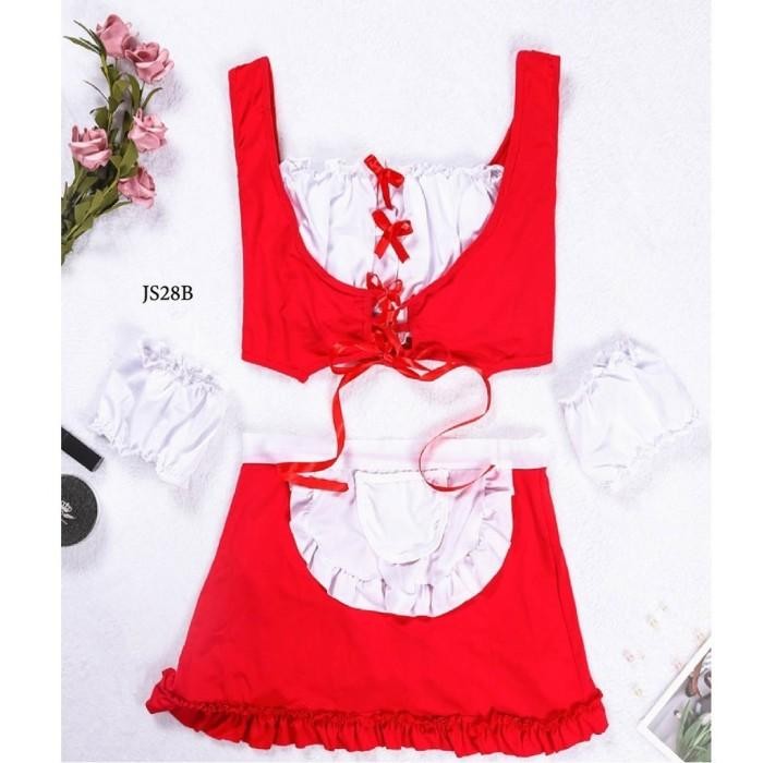 Jumbo Size Cosplay Maid Lingerie Wanita Kostum Pelayan Dewasa JS28B