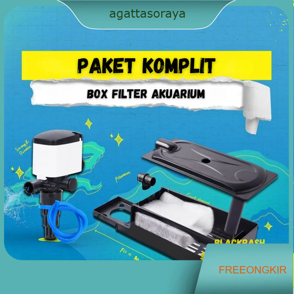 Box Filter Gantung Aquarium Mini Tanpa Kuras 40 60cm - Paket Lengkap Hemat Listrik