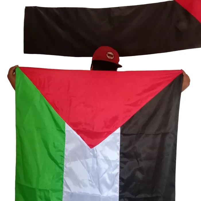 Bendera Palestina 100x150 cm murah / Bendera Palestina Kain Satin - 90x140