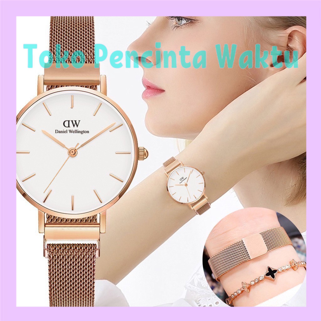 Terlaris (COD)Jam Tangan Wanita Rantai Magnet Murah - Arloji Fashion Korea - Model Pria & Couple - D