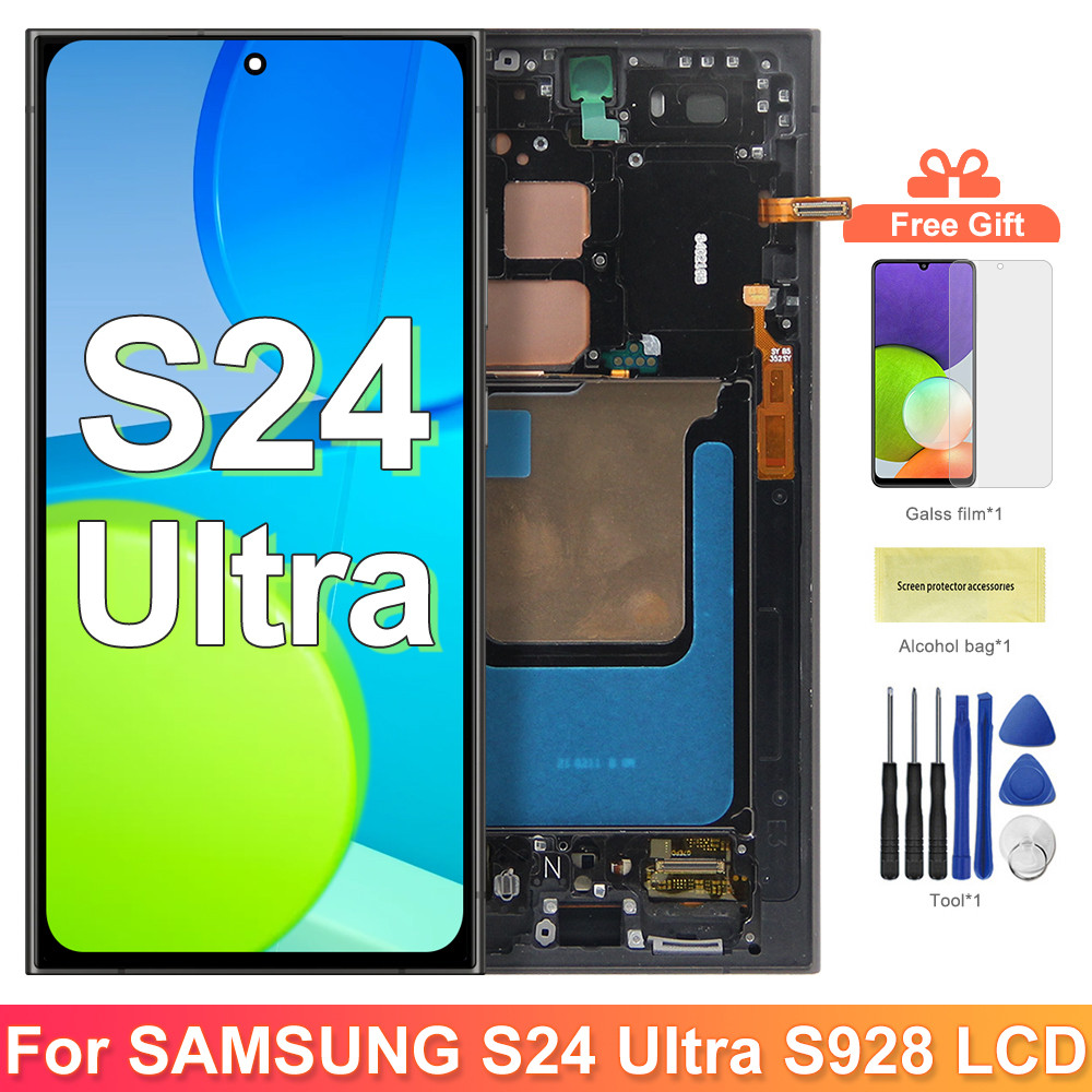 AMOLED For Samsung Galaxy S24 Ultra LCD S928B S928N Display Touch Screen Digitizer with fingerprint 