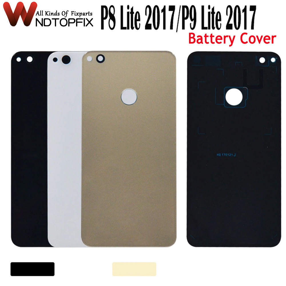 For Huawei P8 Lite 2017 Back Glass Battery Cover For Huawei P9 Lite 2017 Back Glass Cover Rear Door 
