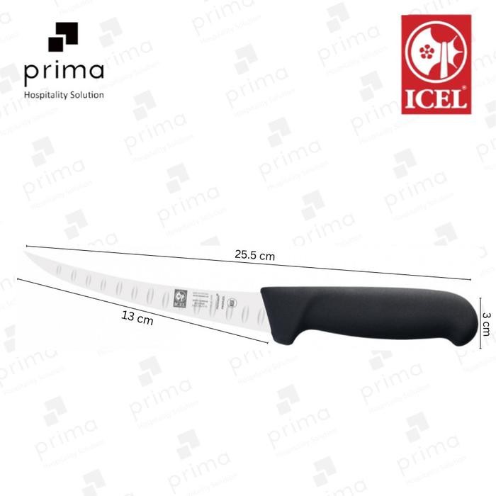 Pisau Boning Knife Curved Semi-Flex Blade Granton Edge - ICEL - 13cm