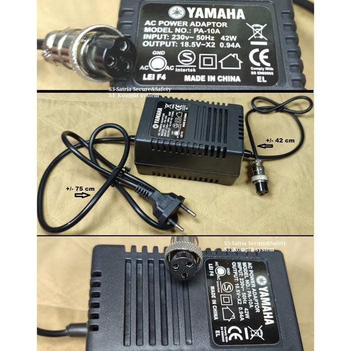 18.5V 0.94A AC power Adaptor 18,5V x2 0,94A PA-10A 3 Lubang pin Adapter Mixer MG yamaha PA10 PA 10 p