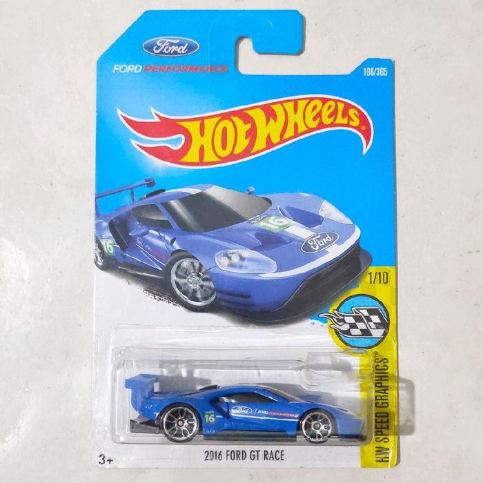 Hotwheels Hot Wheels 2016 Ford GT Race biru 2016 HW Speed Graphics