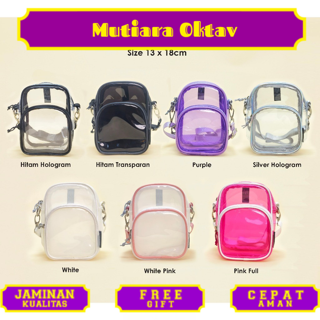Mini Sling Bag - Tas Hp Travolt - Tas Pvc Transparan - Tas Selempang - Mini