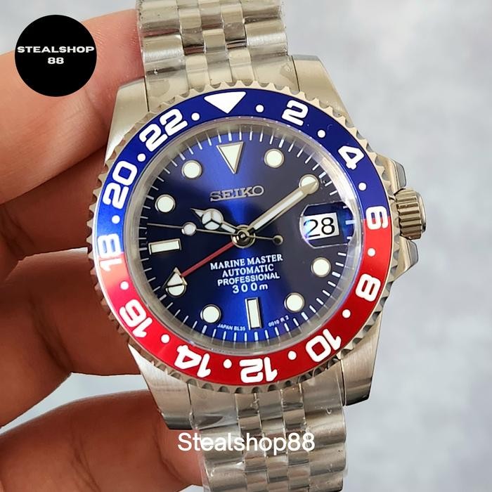 Seiko Mod Pepsi GMT NH34 Automatic Mr Joe Grandeur