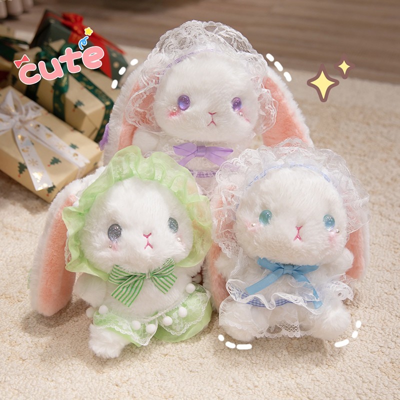 Lolita Rabbit Plush Classical Gothic Toy Animal Rad Green Doll Yellow Gift Kawaii Soft Children