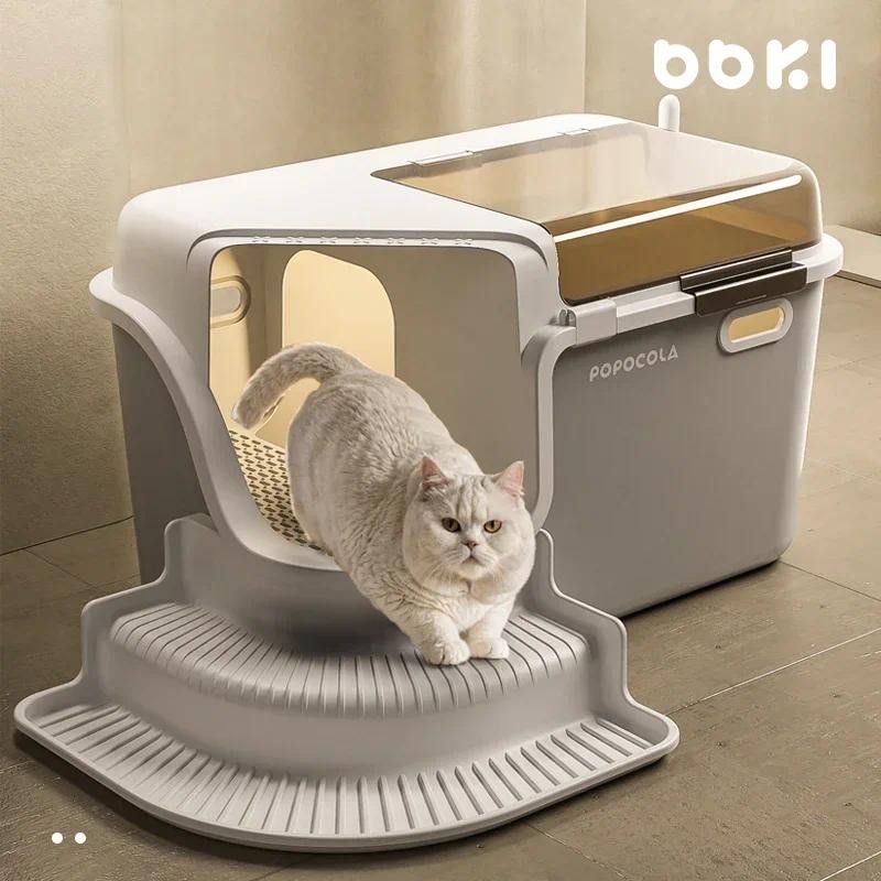 Oversized Corridor Cat Litter Box Fully Enclosed Anti Splash Deodorant Bantam Big Cat Toilet Arenero