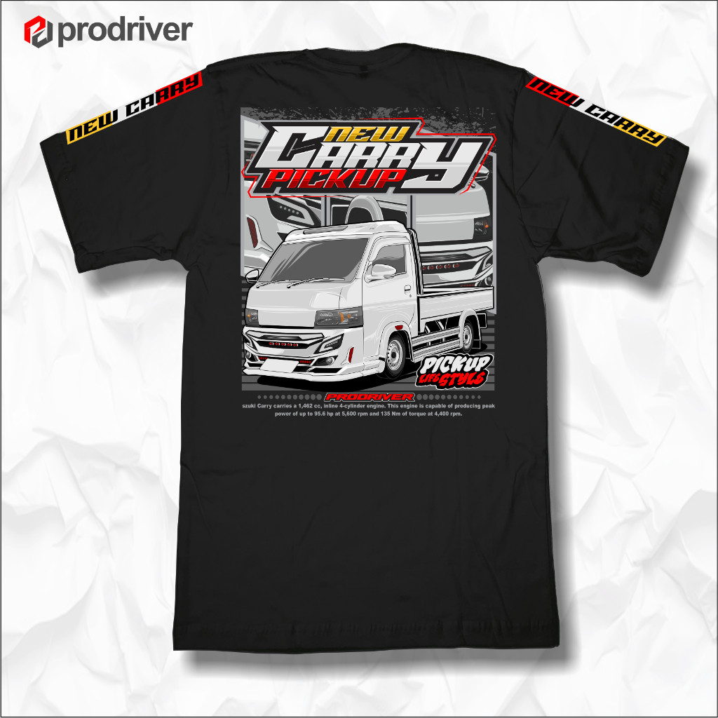 Cod Kaos Pick Up New Carry PDR011 Driver Muda Lengan Pendek Crew Neck Atasan Dewasa