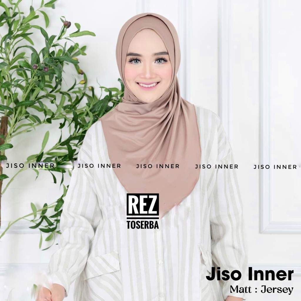 HIJAB INSTAN JISOO PLUS INNER JERSEY /  Bergo Instan Meleyot Plus Inner Jersey Spandek | Bergo Jiso 