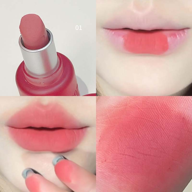 HERORANGE Lipstik Lembut Bahasa Kabut Beludru, Lipstik Putih Tidak Mudah Noda