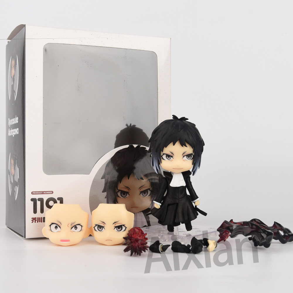 10cm Q version Anime Dogs Figure 1191# Ryunosuke Akutagawa PVC Action Figure Face angeable Collectio