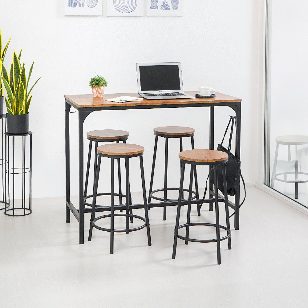 Informa Balgan Set Meja & Bangku Bar - Cokelat Bar Table Set Meja Kursi Kafe Restoran Serbaguna Furn