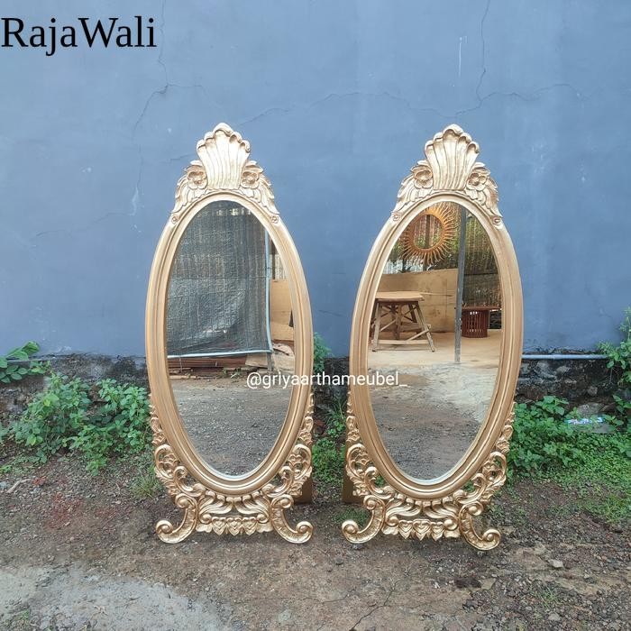 standing mirror ukiran / standing miror frame ukiran kayu jati RJ18