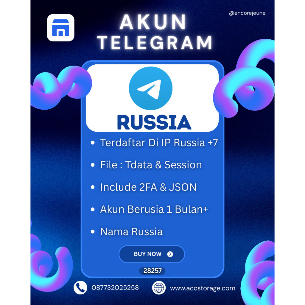 Akun Telegram | Akun Tele Tua | Telegram Akun | Session & TData | 2FA | +7 RUSIA | Umur 1 Bulan