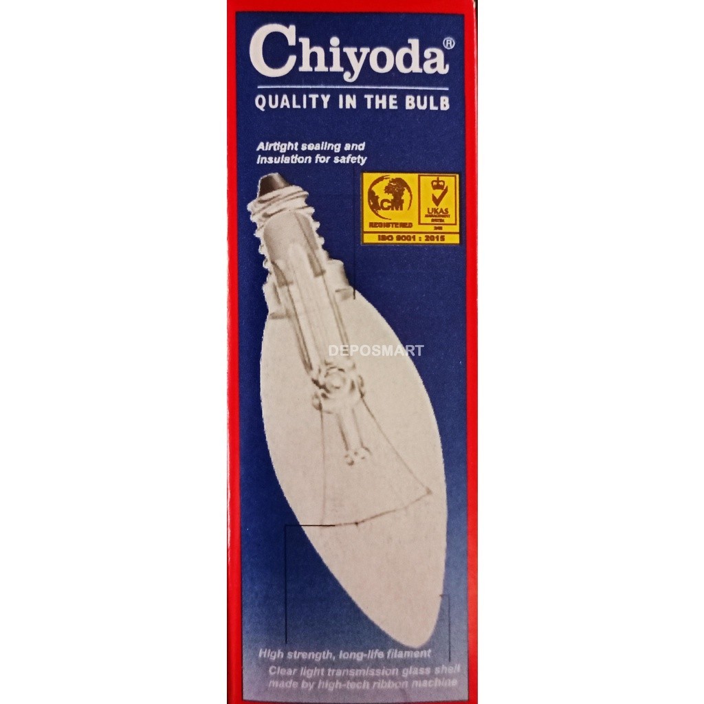 LAMPU CANDLE CHIYODA C35 25W FROSTED E14 220V - LAMPU TORPEDO MURAH / CHIYODA BOHLAM C-35 E-14 FROST