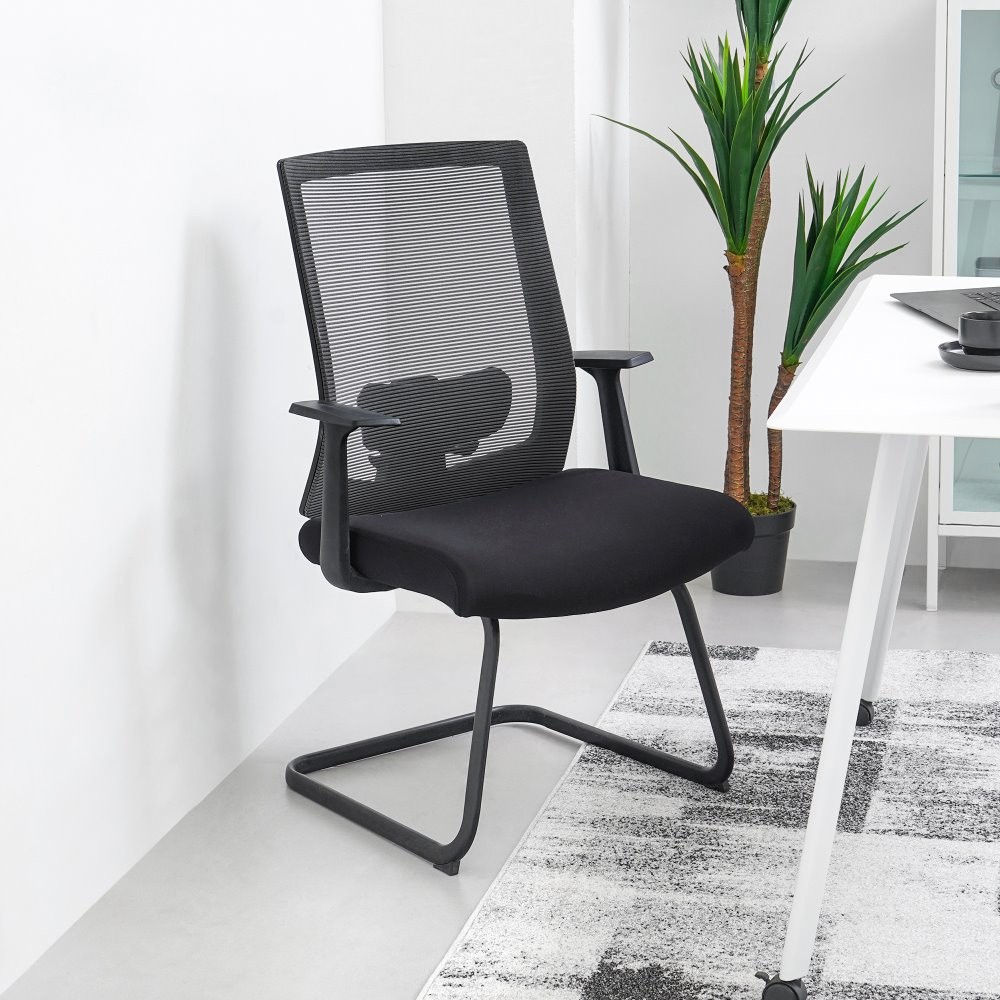 Informa Omar Kursi Tamu Kantor Sandaran Rendah - Abu-Abu Visitor Chair Tempat Duduk Client Furniture