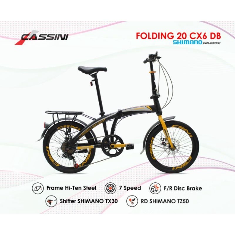 Sepeda lipat trex cassini 20 inch 7 speed SHIMANO MURAH