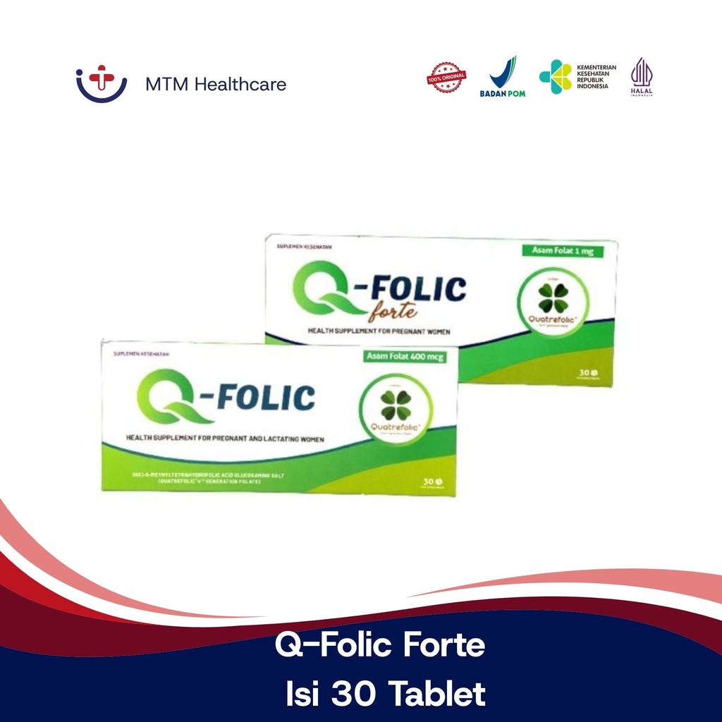 Q Folic Q-Folic Forte Isi 30 Tablet Vitamin Suplemen Ibu Hamil