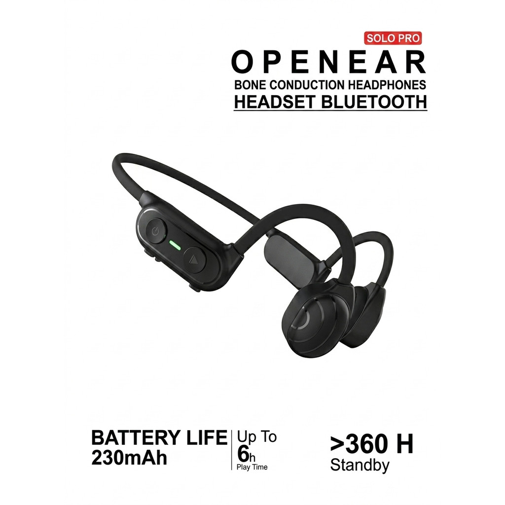Headphones Wireless Bluetooth Sport Open Ear Solo Pro 55 Bass Original 100%