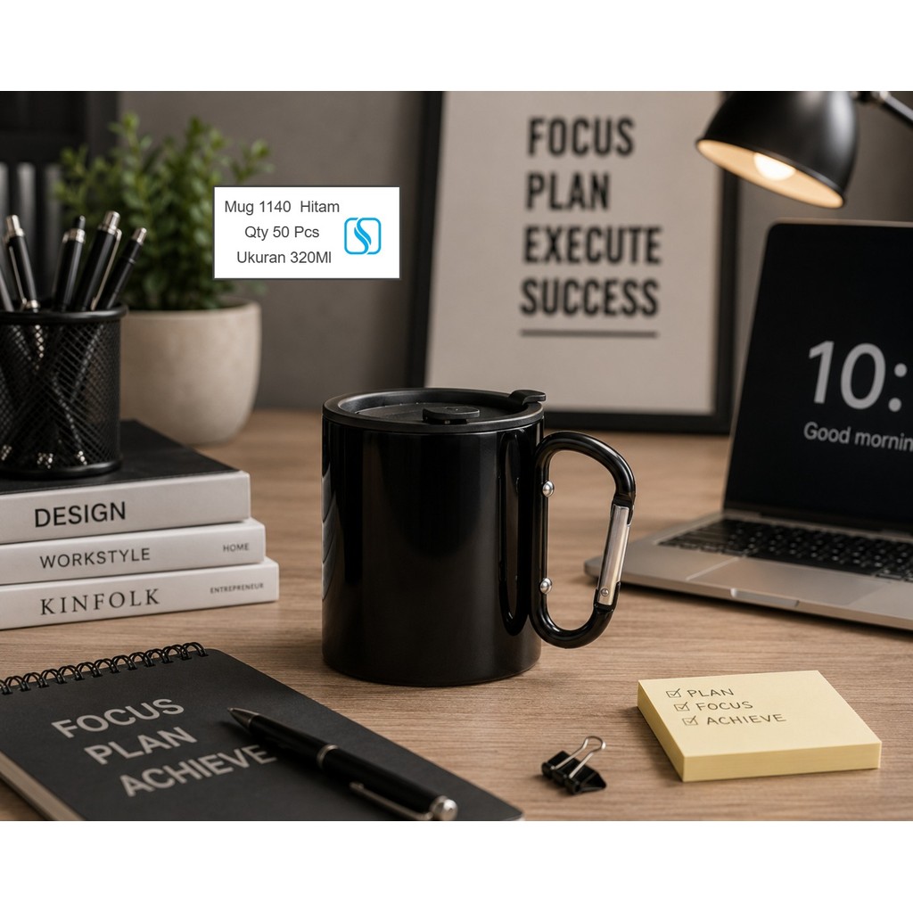 EZ Mug 1140 320Ml | Mug Hitam – Multifungsi untuk Sehari-hari